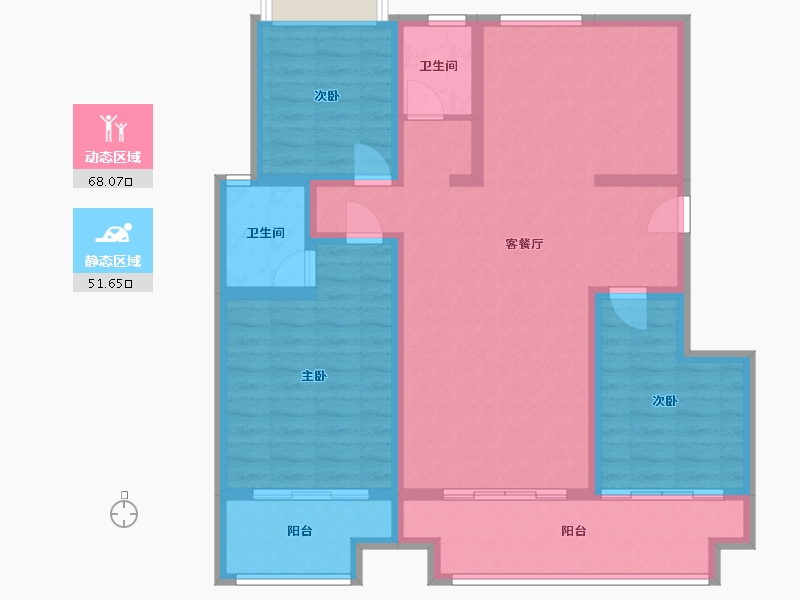 安徽省-亳州市-建投东方名府-109.68-户型库-动静分区