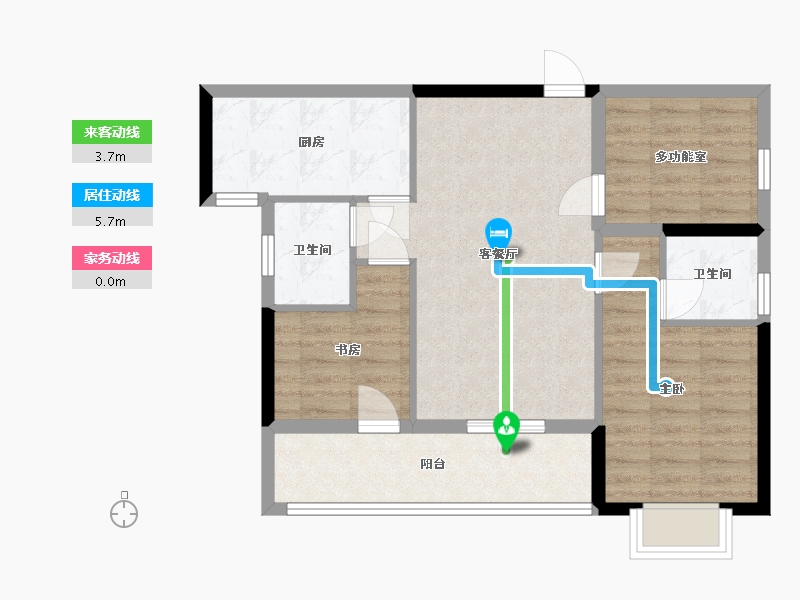 湖南省-长沙市-联诚雅郡-80.00-户型库-动静线