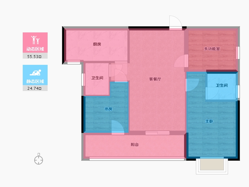 湖南省-长沙市-联诚雅郡-80.00-户型库-动静分区