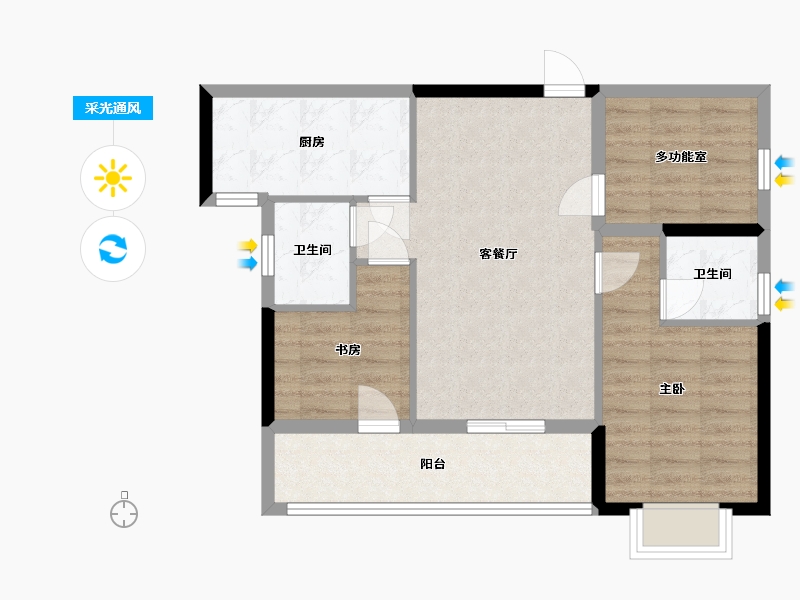 湖南省-长沙市-联诚雅郡-80.00-户型库-采光通风