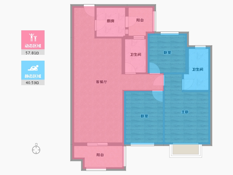 广西壮族自治区-百色市-靖西云天城-85.60-户型库-动静分区