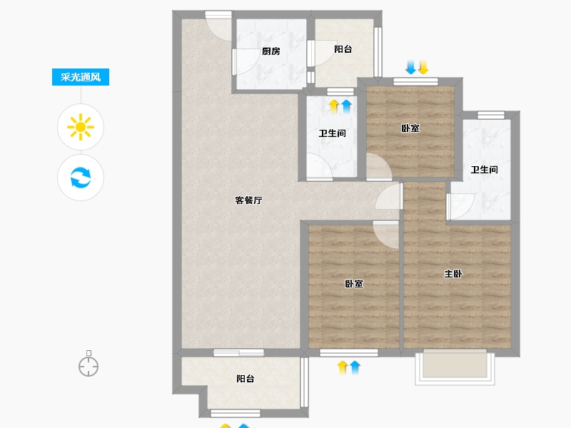 广西壮族自治区-百色市-靖西云天城-85.60-户型库-采光通风