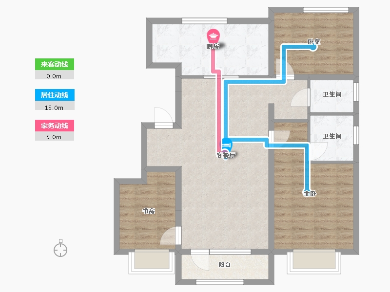 河北省-唐山市-万科未来城-97.60-户型库-动静线