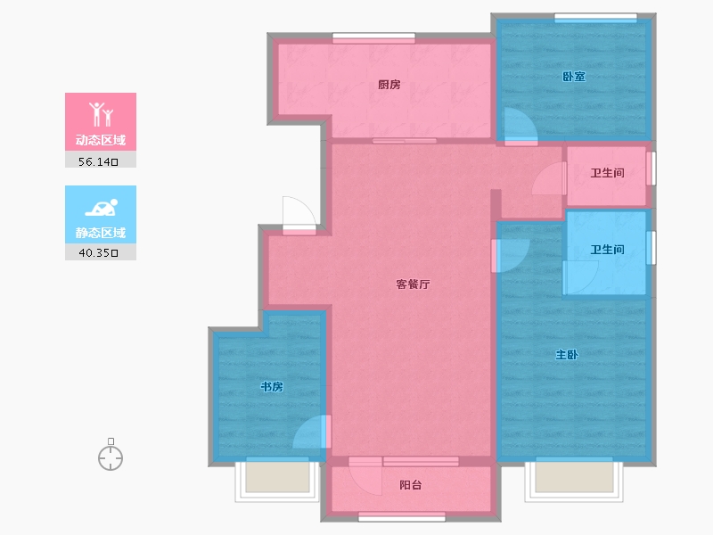 河北省-唐山市-万科未来城-97.60-户型库-动静分区