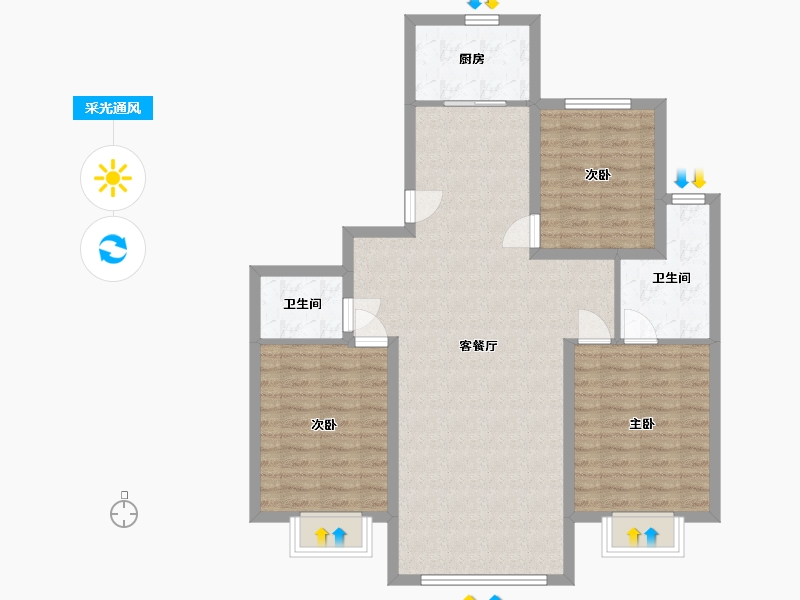 甘肃省-武威市-云晓水岸-109.44-户型库-采光通风