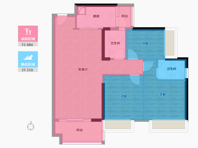 广东省-惠州市-君悦华庭-86.40-户型库-动静分区