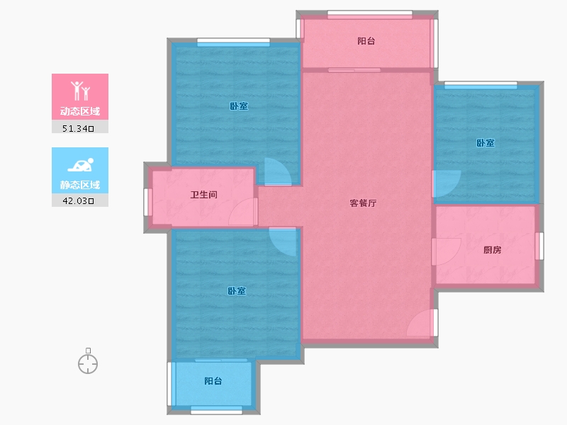 湖北省-武汉市-名湖豪庭-85.12-户型库-动静分区