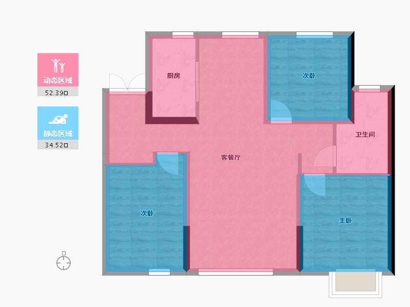 内蒙古自治区-通辽市-林语江南-94.40-户型库-动静分区