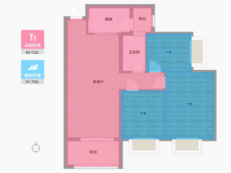 广西壮族自治区-来宾市-湖畔华庭-72.26-户型库-动静分区