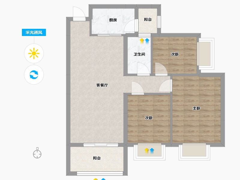 广西壮族自治区-来宾市-湖畔华庭-72.26-户型库-采光通风