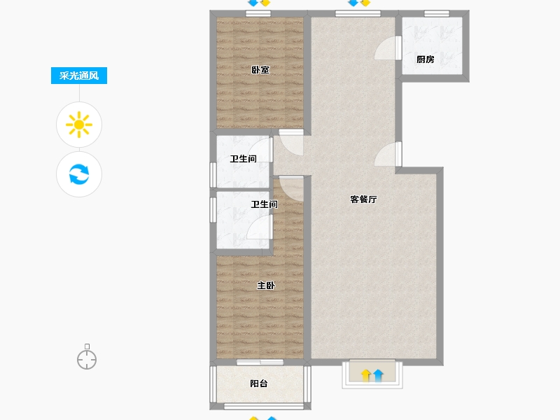 河北省-石家庄市-王子嘉园-100.00-户型库-采光通风