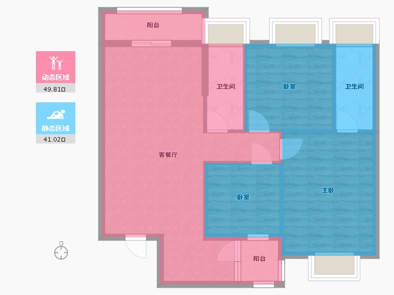 广东省-湛江市-凤和广场-80.00-户型库-动静分区