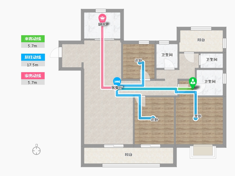 江苏省-苏州市-中大万科瑧望花园-100.00-户型库-动静线