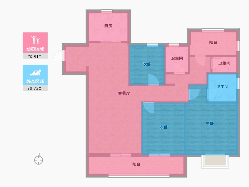 江苏省-苏州市-中大万科瑧望花园-100.00-户型库-动静分区