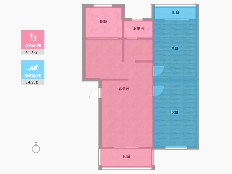 宁夏回族自治区-银川市-太阳城-A区-73.60-户型库-动静分区