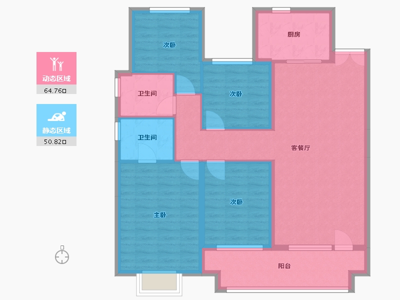 山东省-菏泽市-碧桂园-115.20-户型库-动静分区