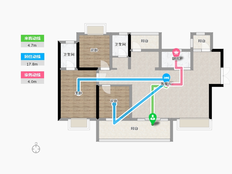 四川省-成都市-万达华庭-103.20-户型库-动静线