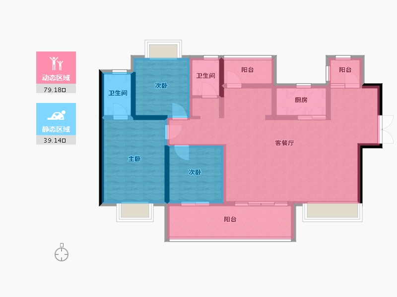 四川省-成都市-万达华庭-103.20-户型库-动静分区