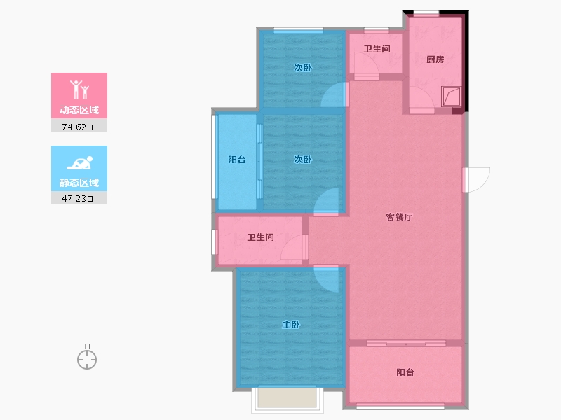 江苏省-南京市-喜之郎丽湖湾-109.00-户型库-动静分区