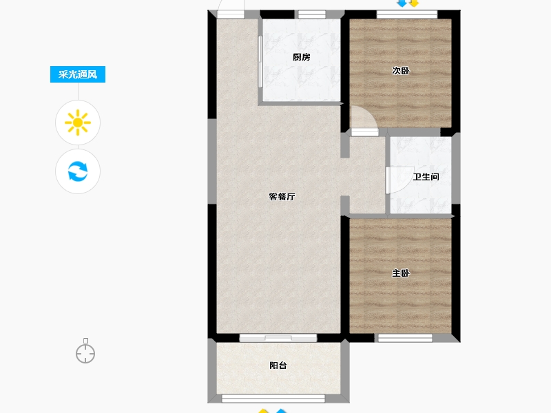 辽宁省-葫芦岛市-坤泰云著-72.48-户型库-采光通风