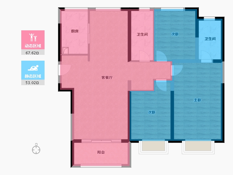 山东省-菏泽市-华景铭城-109.00-户型库-动静分区