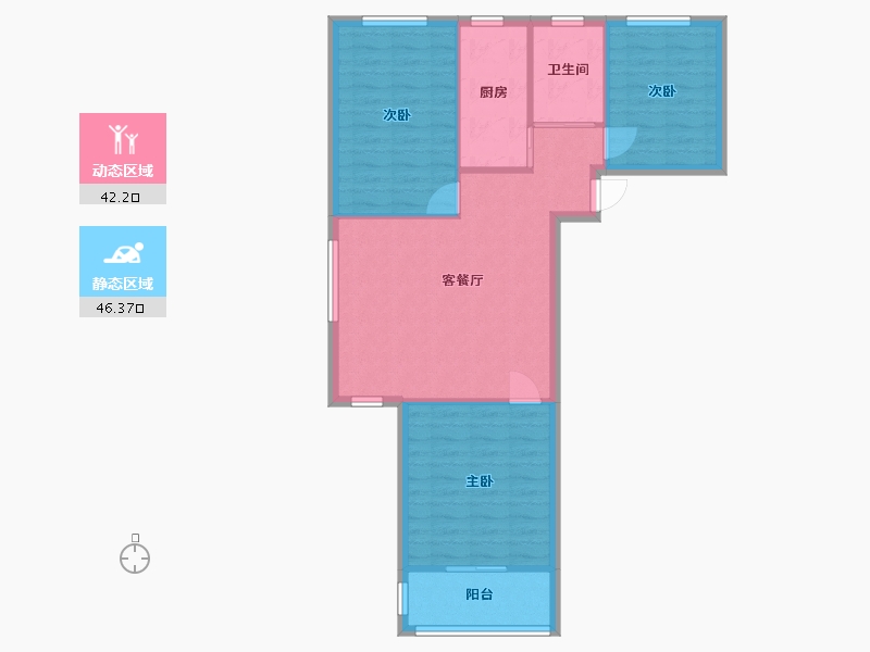 上海-上海市-航华四村-76.85-户型库-动静分区