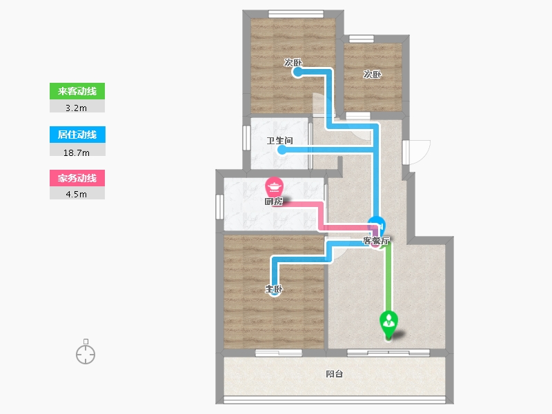 四川省-成都市-绿城桂语江澜-69.00-户型库-动静线