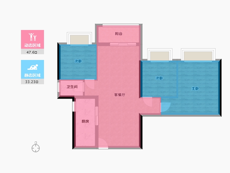 广东省-东莞市-山水江南玖峰-76.00-户型库-动静分区