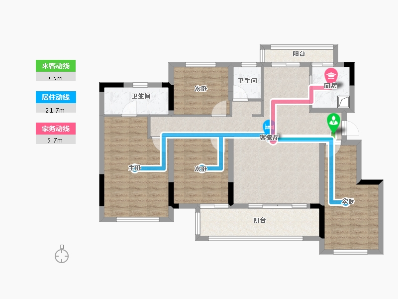 福建省-泉州市-中南玺樾-105.60-户型库-动静线