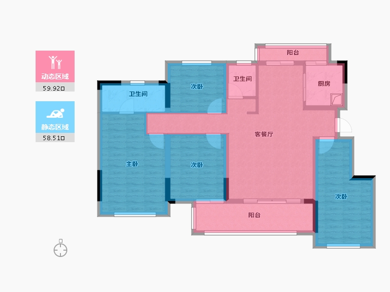 福建省-泉州市-中南玺樾-105.60-户型库-动静分区