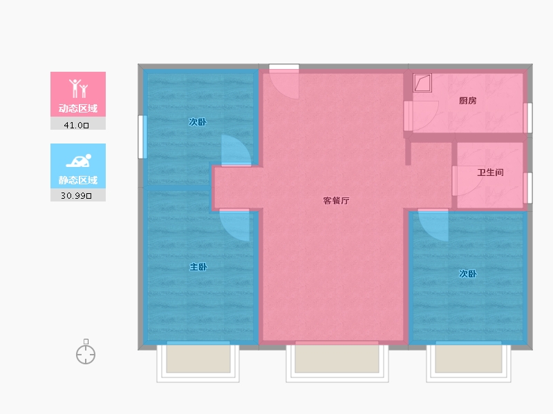 新疆维吾尔自治区-乌鲁木齐市-特变都市花园-73.23-户型库-动静分区