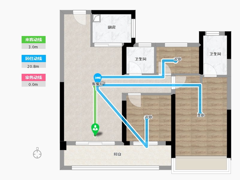 浙江省-温州市-卓越广场-79.20-户型库-动静线