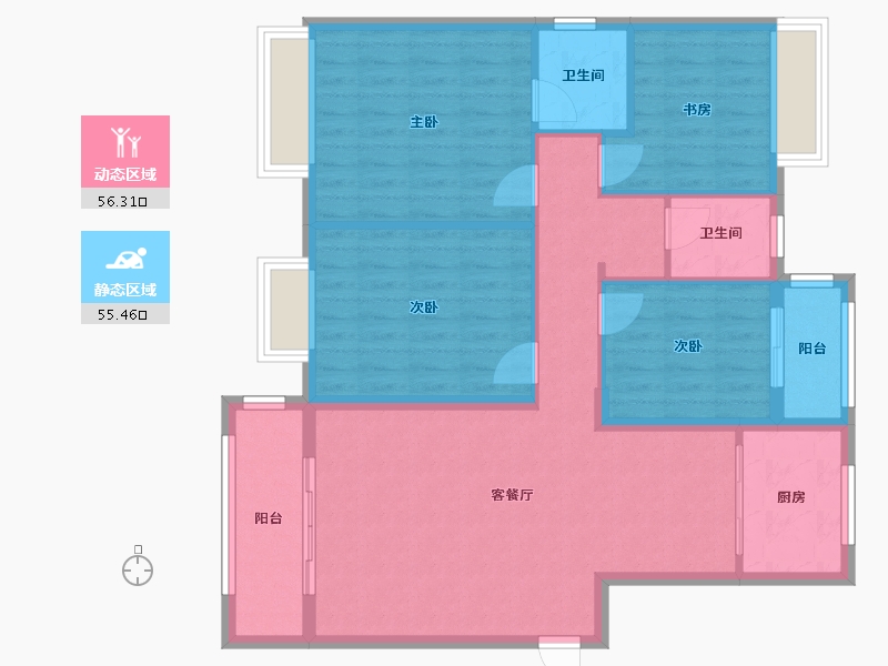 福建省-泉州市-风来小区-104.80-户型库-动静分区