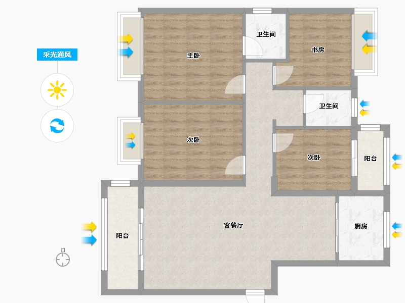 福建省-泉州市-风来小区-104.80-户型库-采光通风