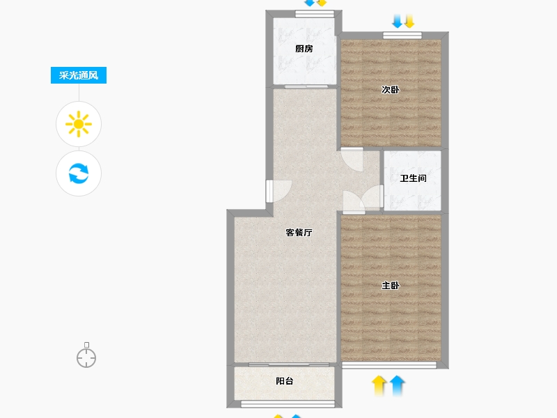 河北省-石家庄市-惠源小区-东区-86.00-户型库-采光通风