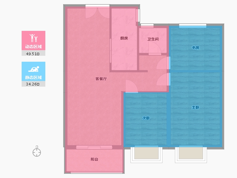 山西省-临汾市-御秀园-88.80-户型库-动静分区