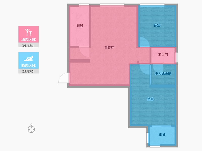 北京-北京市-首钢金璟阳光-71.20-户型库-动静分区