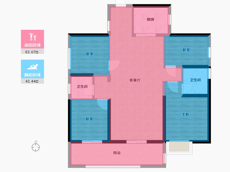 广东省-汕尾市-碧桂园星钻-94.00-户型库-动静分区