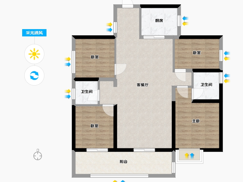 广东省-汕尾市-碧桂园星钻-94.00-户型库-采光通风