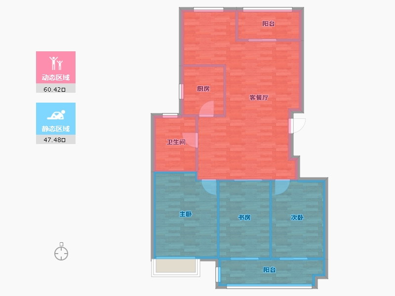 湖北省-武汉市-绿汀雅境-105.26-户型库-动静分区