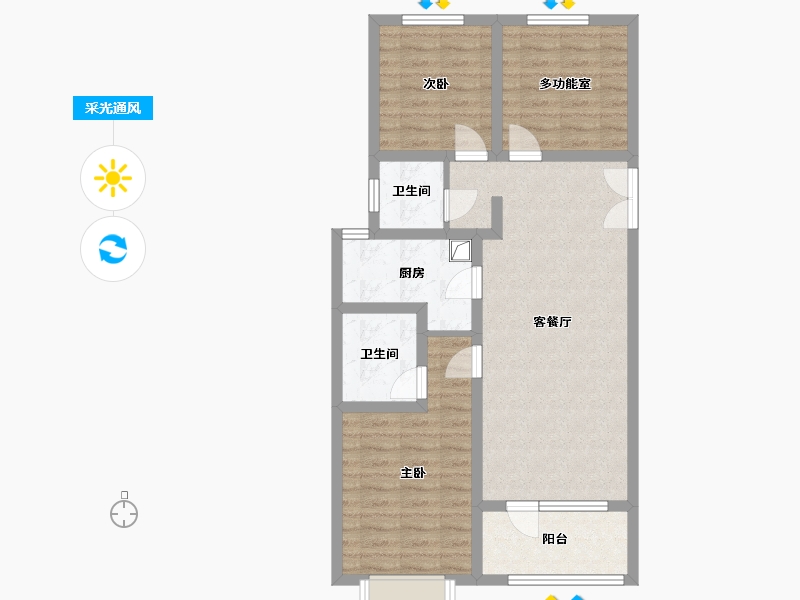 河北省-张家口市-尚峰悦庭-94.00-户型库-采光通风