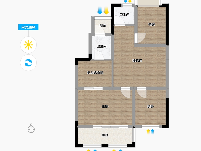 江西省-吉安市-滨江壹号-202.00-户型库-采光通风