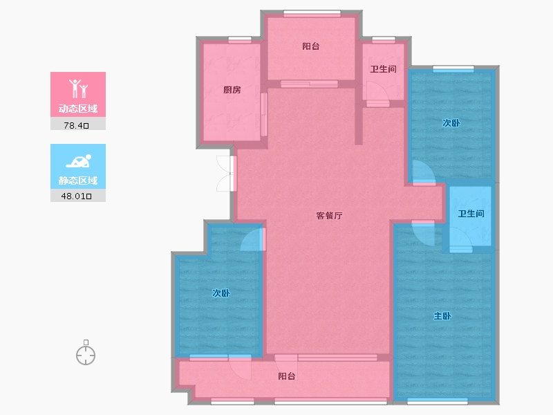 山东省-潍坊市-风华尚品-111.16-户型库-动静分区