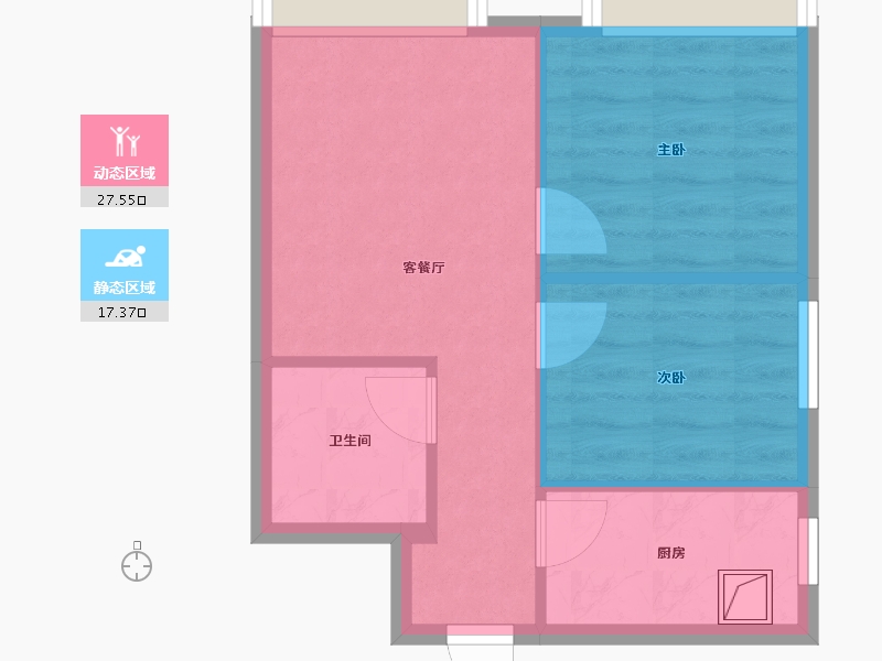 湖南省-长沙市-碧桂园城市之光-49.02-户型库-动静分区