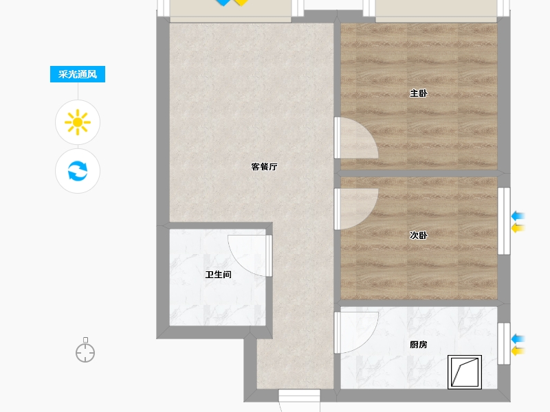 湖南省-长沙市-碧桂园城市之光-49.02-户型库-采光通风