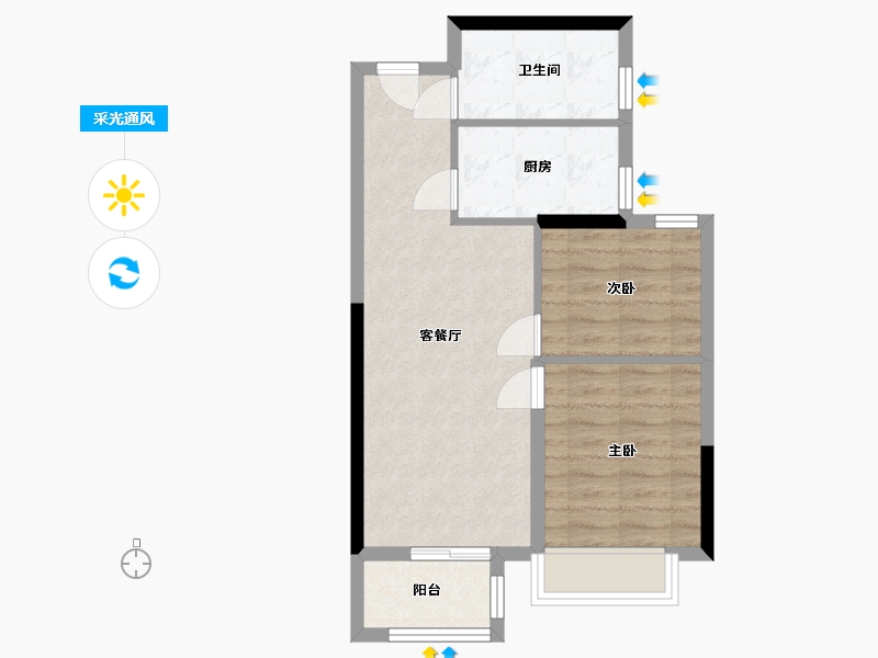 河北省-石家庄市-高远森霖城(一区)-70.40-户型库-采光通风