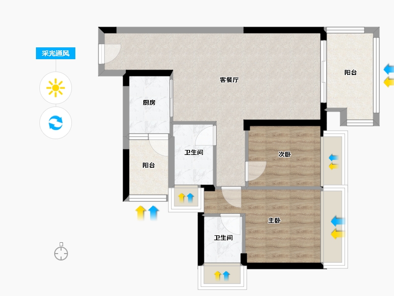 广东省-湛江市-恒俪湾-104.00-户型库-采光通风