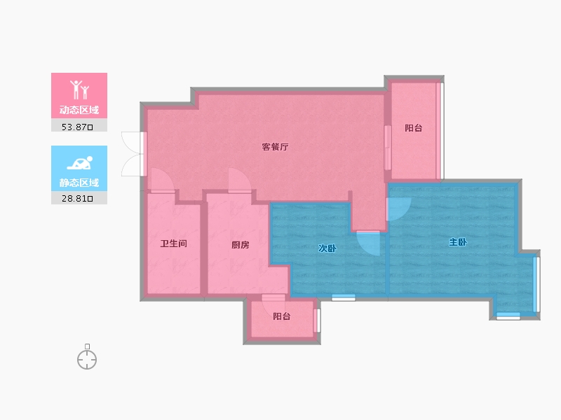 北京-北京市-京贸国际公寓-76.80-户型库-动静分区