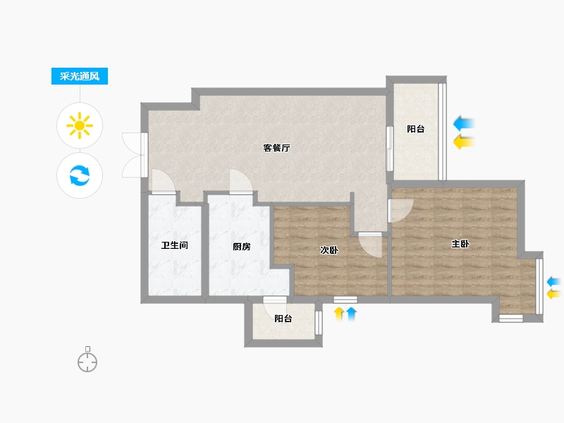 北京-北京市-京贸国际公寓-76.80-户型库-采光通风