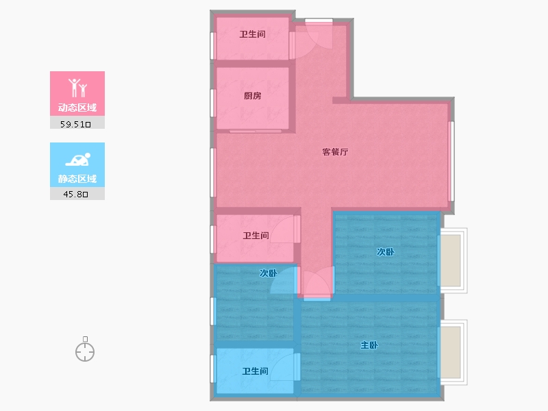 天津-天津市-大运河府-94.30-户型库-动静分区